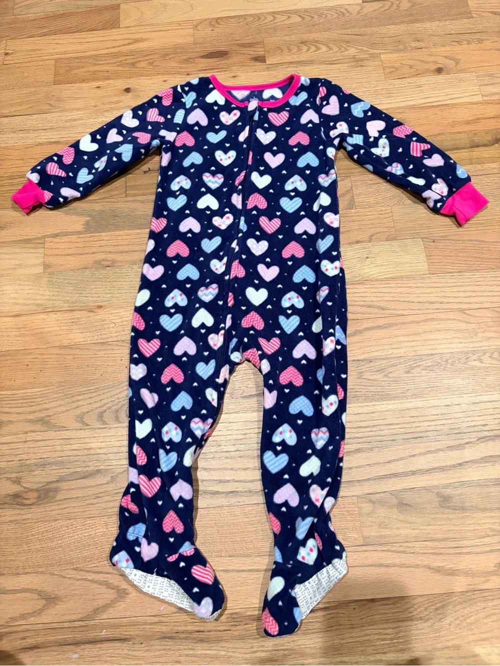 Kids Headquarters toddler girl fleece zip up footie pajamas